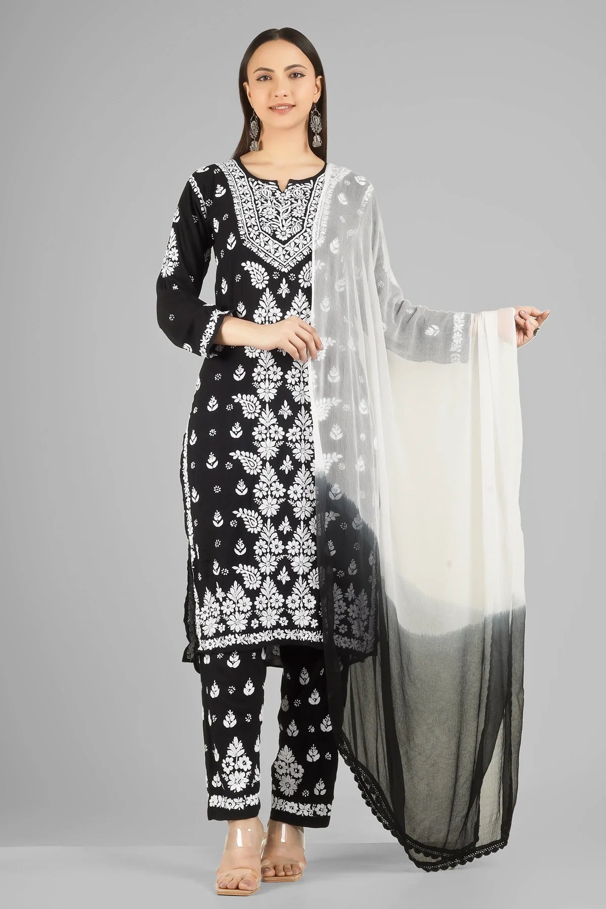 lucknowi dress designs Parsi Gara and Lucknowi Chikankari Sarees, Suits, lehenga Dress365days