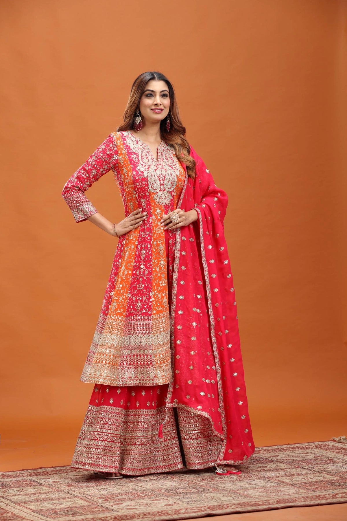 kalki fashion anarkali dress Navy Blue Silk Embellished Anarkali Set