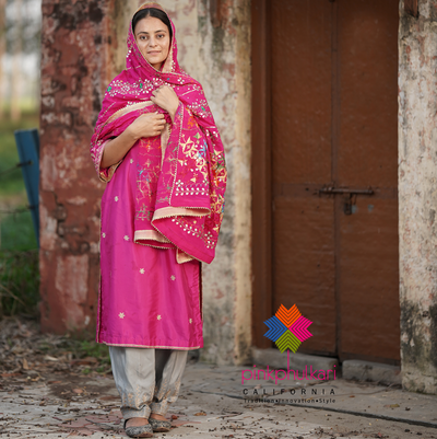 Buy Phulkari Suit Online Indian Clothing for Women PinkPhulkari California