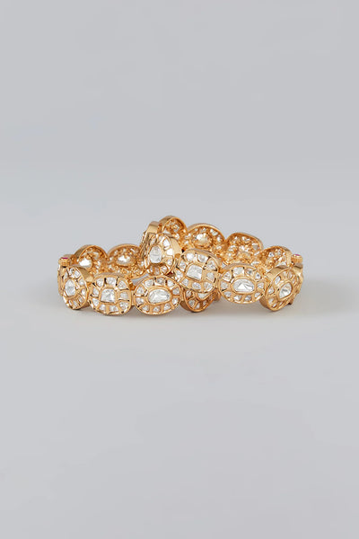 Gold Finish Kundan Polki KadasGold Finish Kundan Polki Kadas