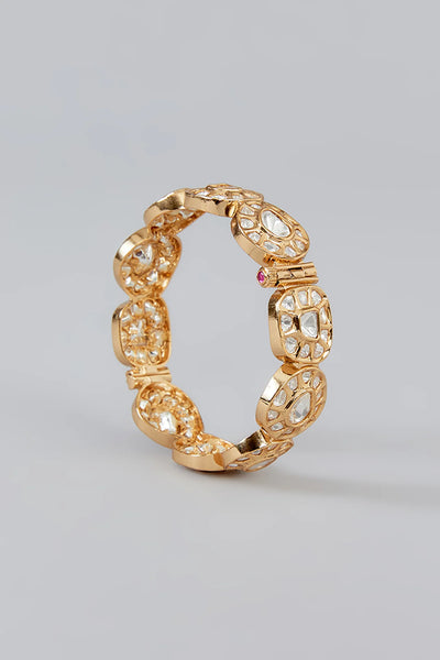 Gold Finish Kundan Polki KadasGold Finish Kundan Polki Kadas