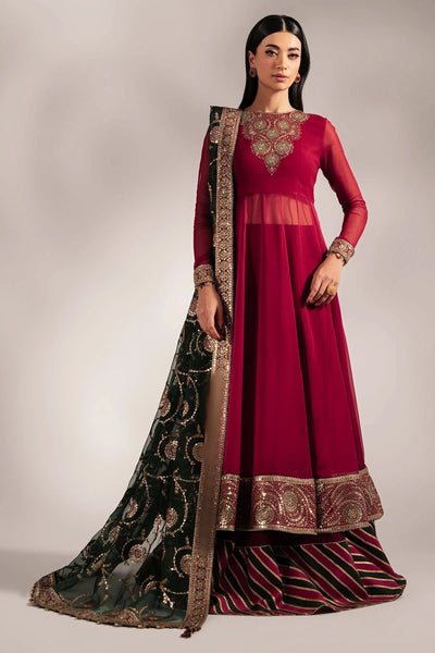 Maroon Chiffon Silk Embroidered Anarkali Lehenga SetMaroon Chiffon Silk Embroidered Anarkali Lehenga Set