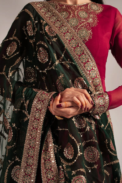 Maroon Chiffon Silk Embroidered Anarkali Lehenga SetMaroon Chiffon Silk Embroidered Anarkali Lehenga Set