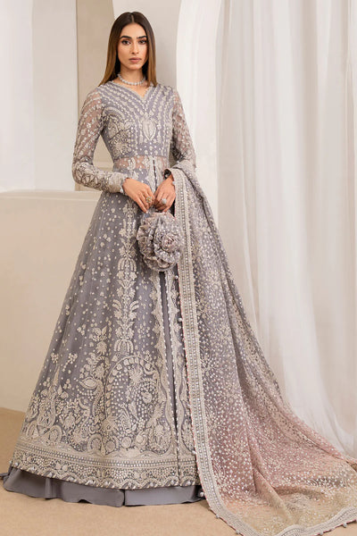 Buy Gray Embroidered Chiffon Front Slit Anarkali Set at PinkPhulkari Buy Gray Embroidered Chiffon Front Slit Anarkali Set at PinkPhulkari 