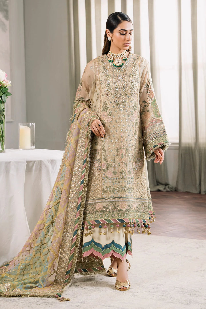 embroidered masoori dress with jamawar trouser Heavy Embroidered Masuri Kurta Palazzo Indian & Pakistani Suit, Masuri / Beige / XS(34)
