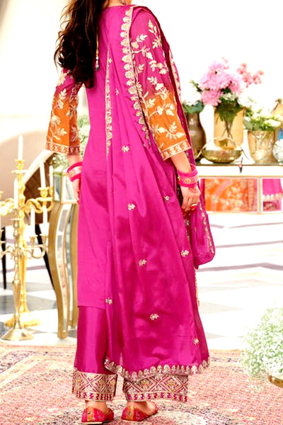 Pink & Orange Chinon Silk Palazzo SuitPink & Orange Chinon Silk Palazzo Suit