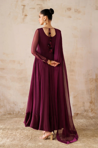 Burgundy Plain Chiffon Dupatta with Silk Border DetailingBurgundy Plain Chiffon Dupatta with Silk Border Detailing