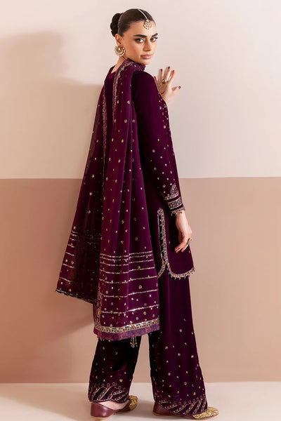 Purple Pure Velvet Farshi Salwar SuitPurple Pure Velvet Farshi Salwar Suit