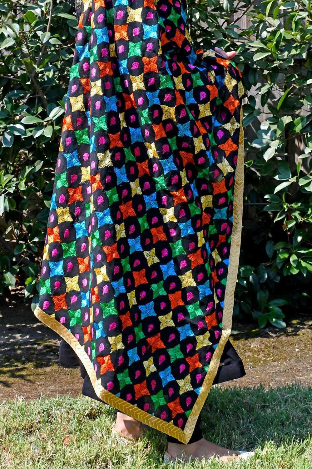 Modern Phulkari Phulkari Dupatta Suit Online Buy Black Chanderi Silk  Phulkari Dupatta Online PinkPhulkari