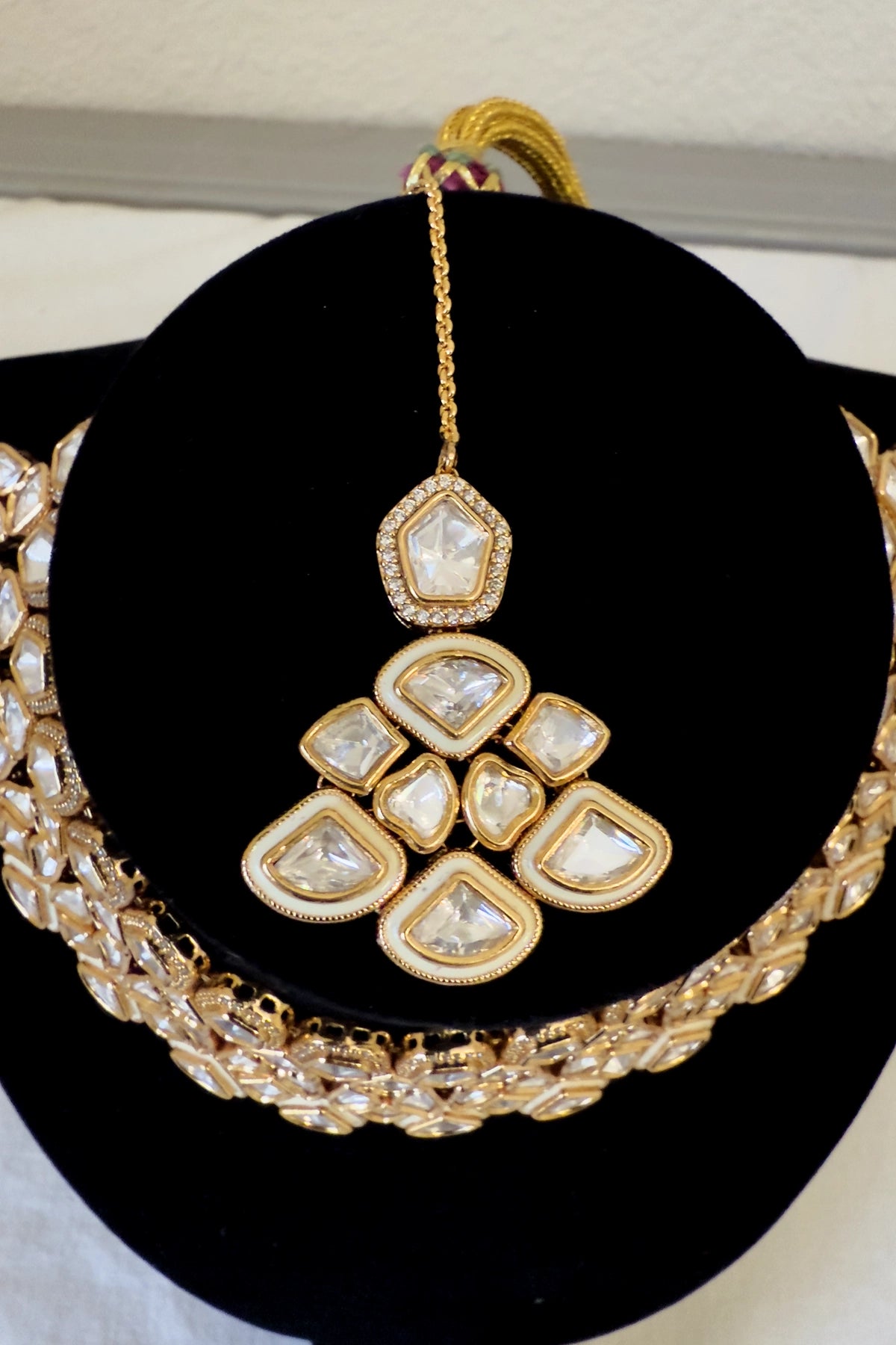 Bridal Kundan Polki Choker Necklace Set D4