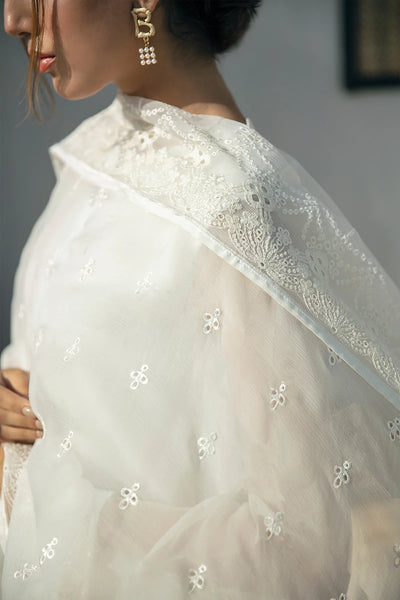 Buy Ivory Embroidered Chiffon Dupatta at PinkPhulkari CaliforniaBuy Ivory Embroidered Chiffon Dupatta at PinkPhulkari California