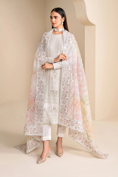 Buy Off White Embroidered Chiffon Silk Suit at PinkPhulkariBuy Off White Embroidered Chiffon Silk Suit at PinkPhulkari