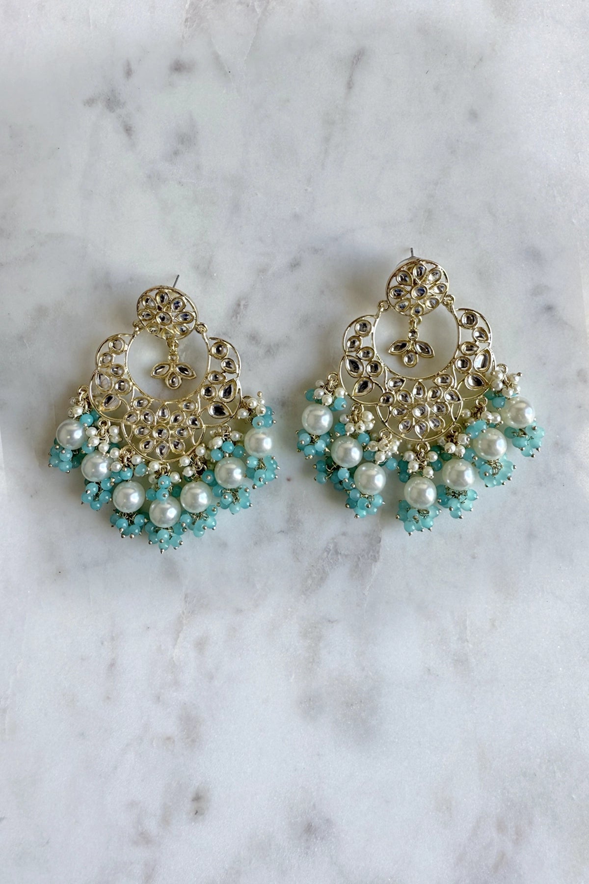 Turquoise Chandbali Earrings