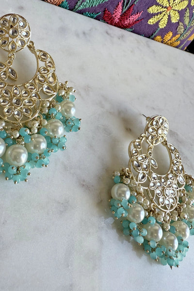 Turquoise Chandbali EarringsTurquoise Chandbali Earrings