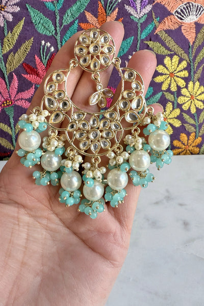 Turquoise Chandbali EarringsTurquoise Chandbali Earrings