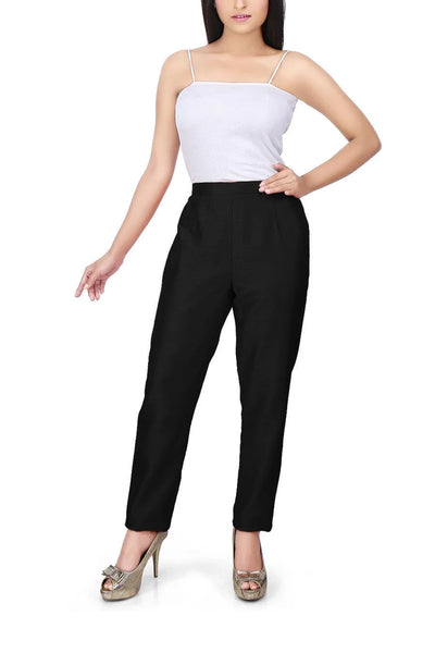 Buy Women's Solid Silk Trousers at PinkPhulkari California