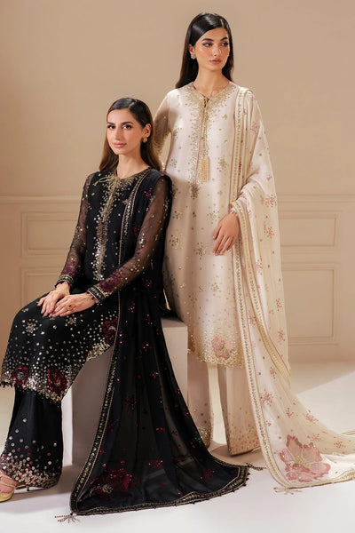 Black Embroidered Chiffon Silk Kurta Palazzo Suit Set | PinkPhulkari USABlack Embroidered Chiffon Silk Kurta Palazzo Suit Set | PinkPhulkari USA