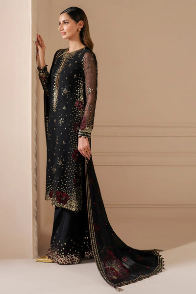 Black Embroidered Chiffon Silk Kurta Palazzo Suit Set | PinkPhulkari USABlack Embroidered Chiffon Silk Kurta Palazzo Suit Set | PinkPhulkari USA