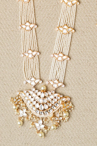 Pearl & Kundan Rani Haar Necklace SetPearl & Kundan Rani Haar Necklace Set