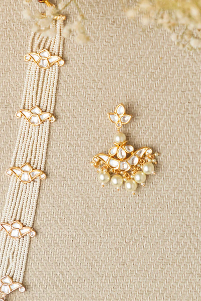 Pearl & Kundan Rani Haar Necklace SetPearl & Kundan Rani Haar Necklace Set