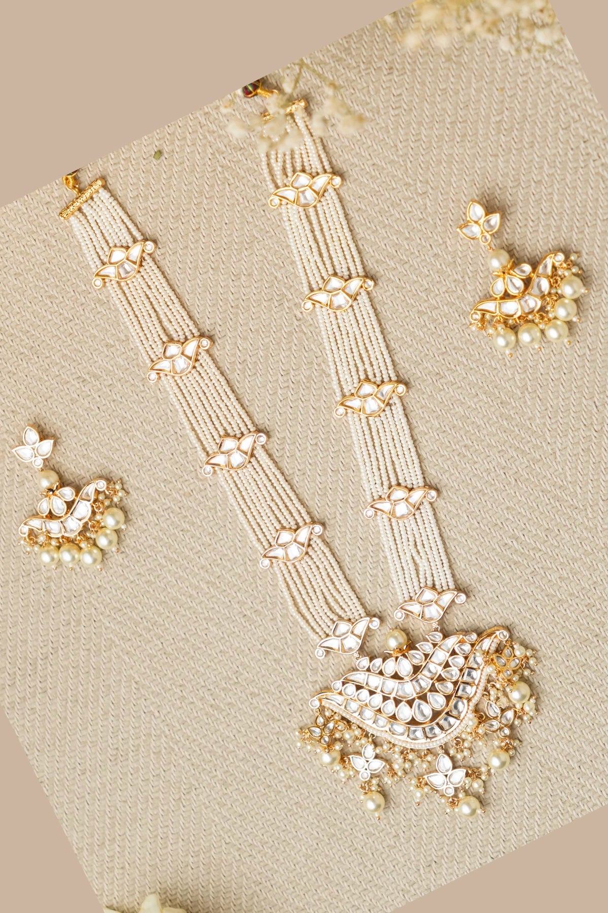 Pearl & Kundan Rani Haar Necklace Set