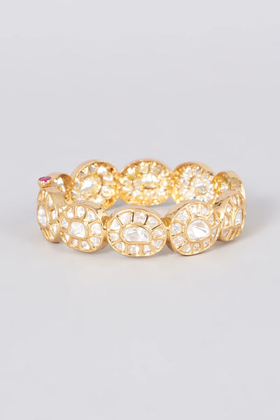 Gold Plated Kundan Polki Kada | Bridal & Festive JewelryGold Plated Kundan Polki Kada | Bridal & Festive Jewelry