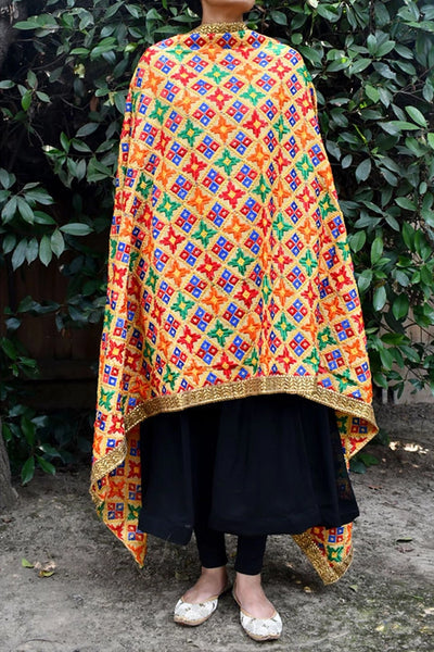  Phulkari Embroidered Chunni Dupatta 