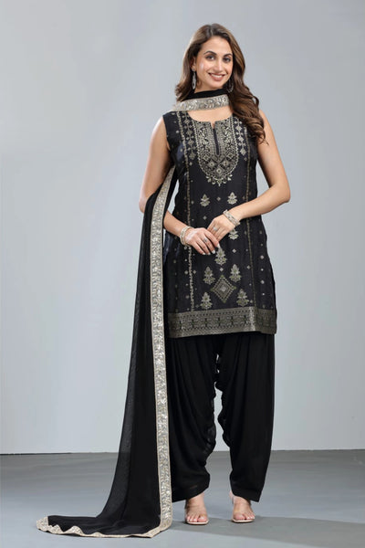  Brocade Russian Silk Patiala Salwar Suit 