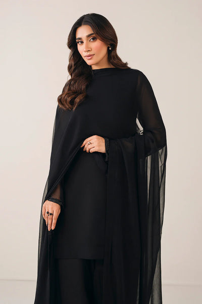 Buy Black Chiffon Dupatta with Pearl & Silk Border | PinkPhulkariBuy Black Chiffon Dupatta with Pearl & Silk Border | PinkPhulkari