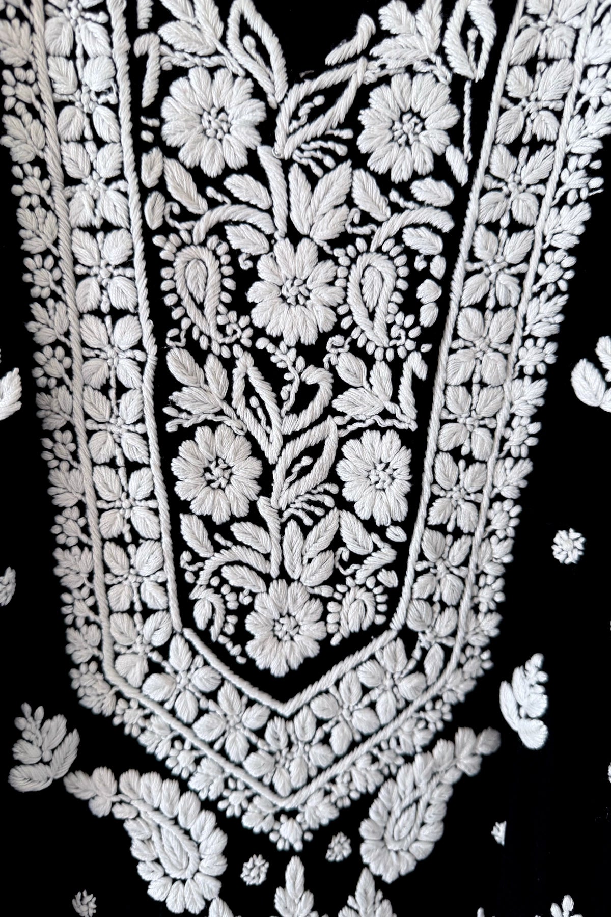 Black Hand Embroidered Lucknowi Kurta Set | Rayon 3-Piece Casual Wear