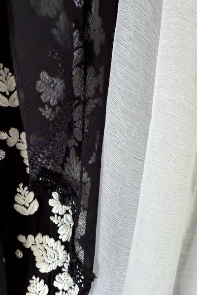 Black Hand Embroidered Lucknowi Kurta Set | Rayon 3-Piece Casual WearBlack Hand Embroidered Lucknowi Kurta Set | Rayon 3-Piece Casual Wear