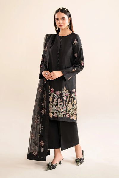 Buy Black Embroidered Silk Designer Suit at PinkPhulkari CaliforniaBuy Black Embroidered Silk Designer Suit at PinkPhulkari California