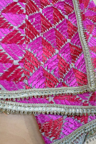 Handmade Phulkari Bagh Dupatta D8-3Handmade Phulkari Bagh Dupatta D8-3