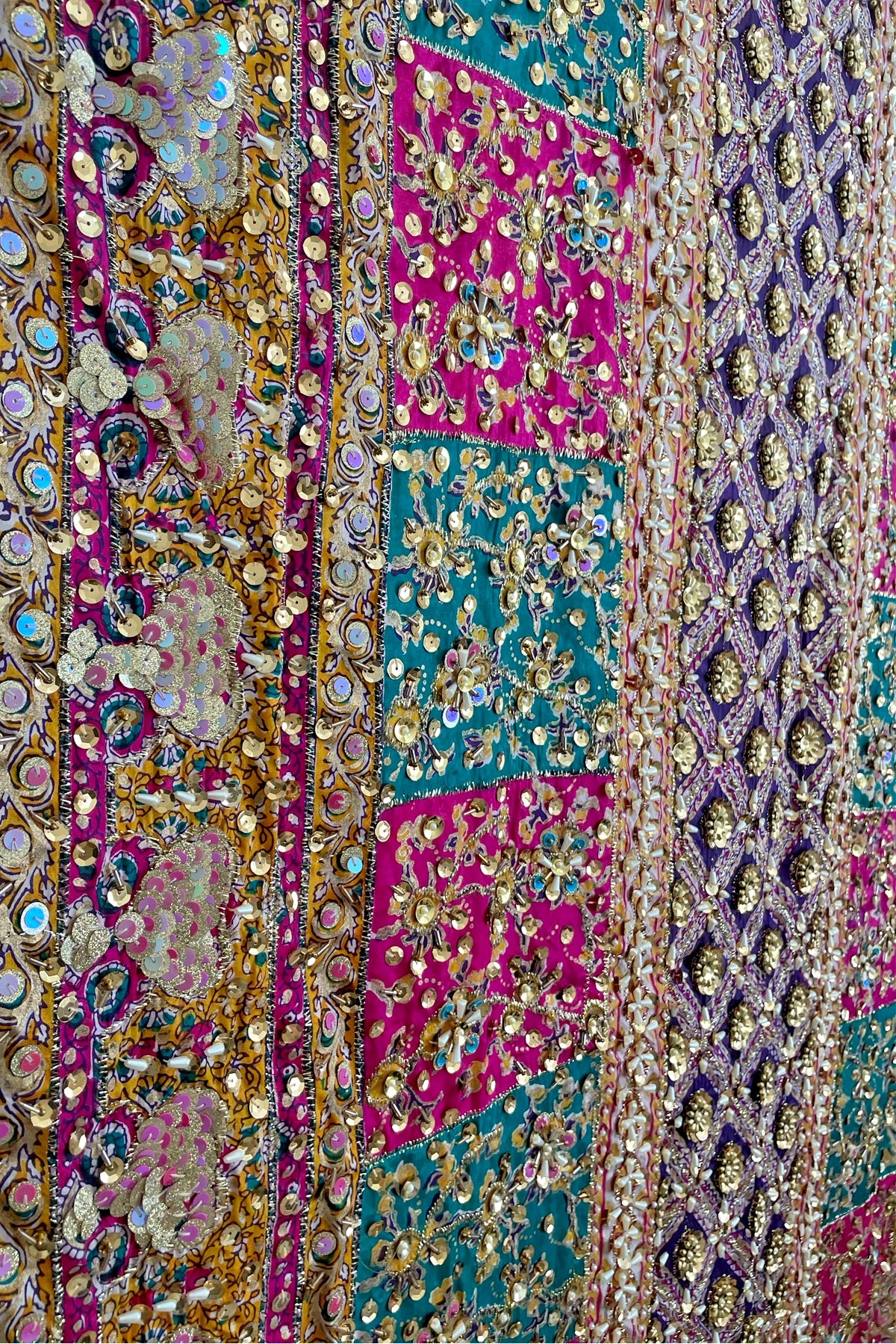 Multicolor Embroidered Silk Pakistani Bridal Dupatta at PinkPhulkari