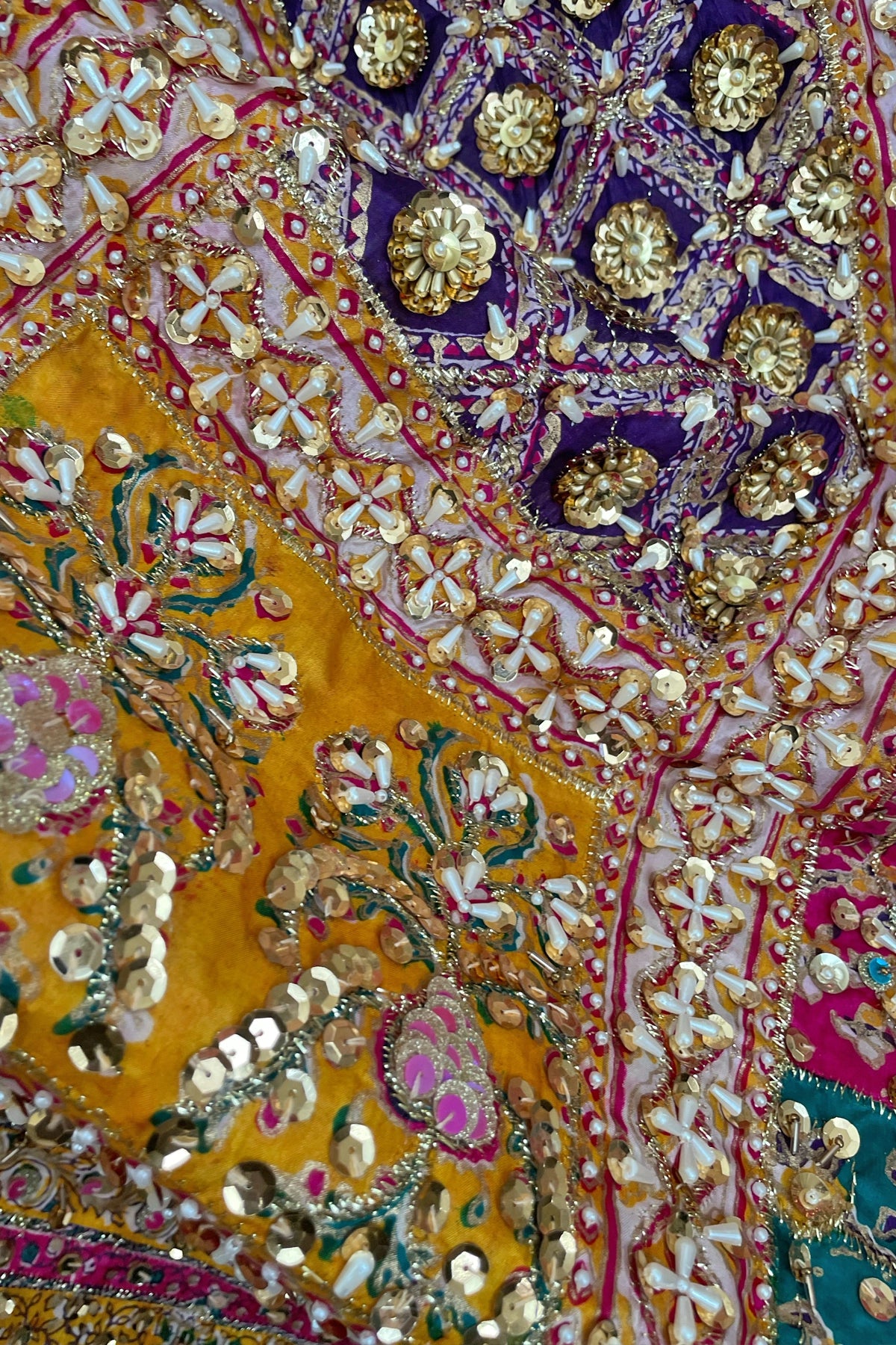 Multicolor Embroidered Silk Pakistani Bridal Dupatta at PinkPhulkari