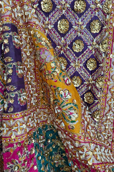 Multicolor Embroidered Silk Pakistani Bridal Dupatta at PinkPhulkariMulticolor Embroidered Silk Pakistani Bridal Dupatta at PinkPhulkari