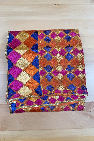 Handmade Phulkari Bagh Dupatta D8-3Handmade Phulkari Bagh Dupatta D8-3