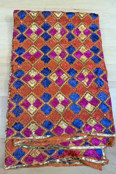 Handmade Phulkari Bagh Dupatta D8-3Handmade Phulkari Bagh Dupatta D8-3
