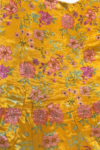 Buy Yellow Chinon Silk Floral Print Embroidered Anarkali Suit Set Buy Yellow Chinon Silk Floral Print Embroidered Anarkali Suit Set 