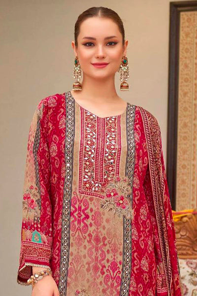 Buy Crimson Crepe Silk Embroidered Printed Pant Style Kurta Suit SetBuy Crimson Crepe Silk Embroidered Printed Pant Style Kurta Suit Set