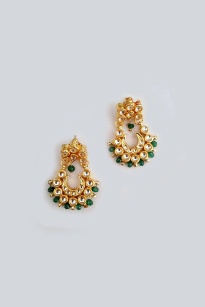 Buy Diva Green Chandbali Earrings at PinkPhulkari California