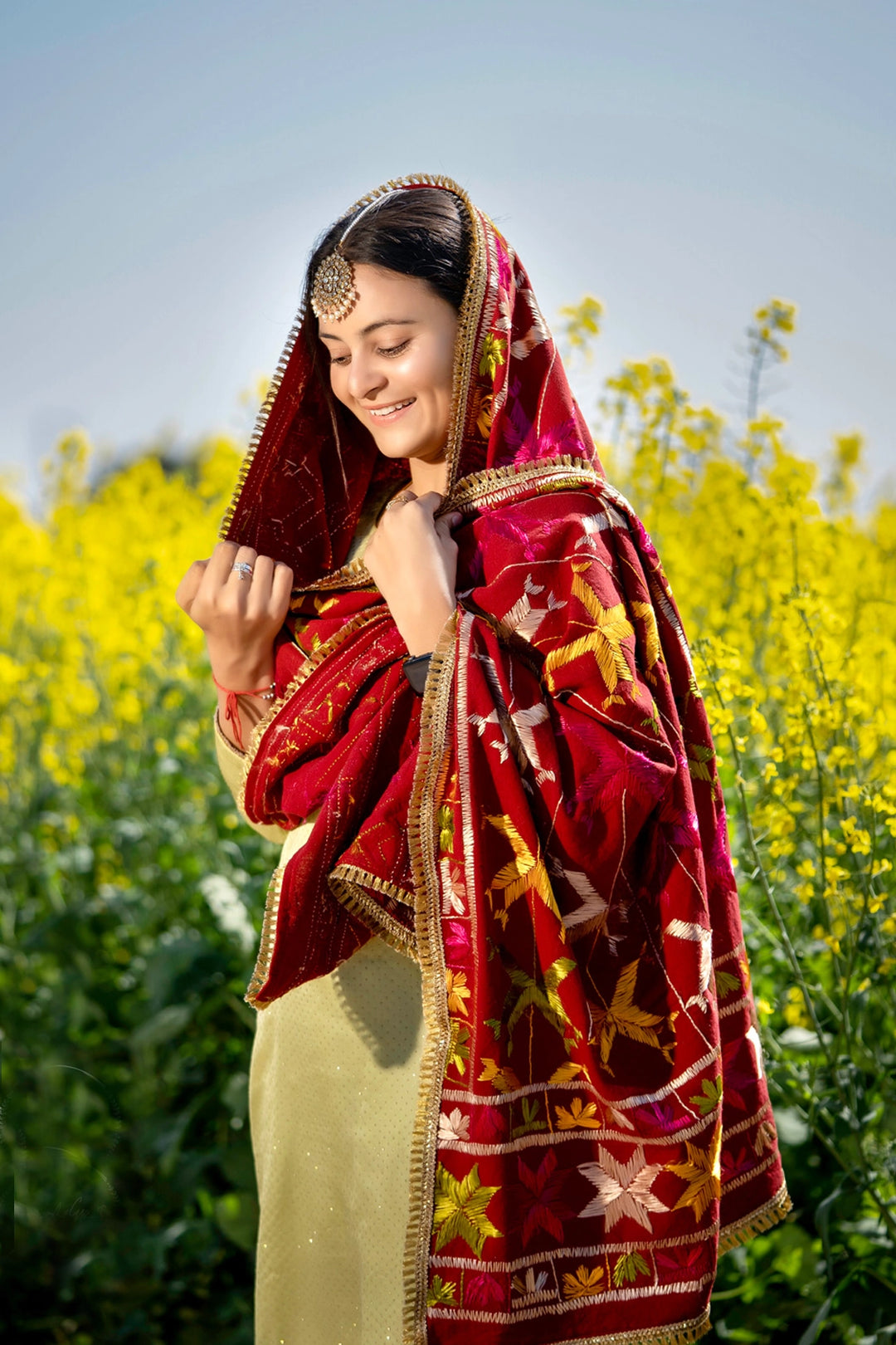 Buy Classic Handwork Phulkari Bagh Wedding Stole Online
