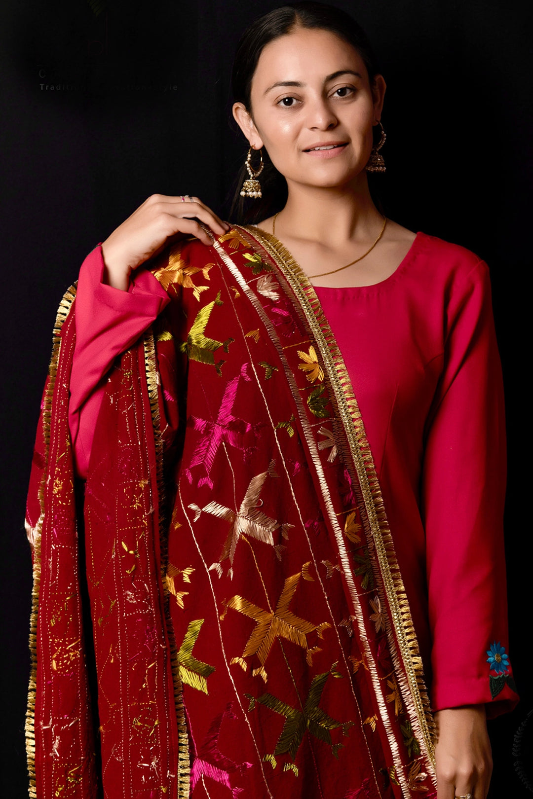 Buy Classic Handwork Phulkari Bagh Wedding Stole Online