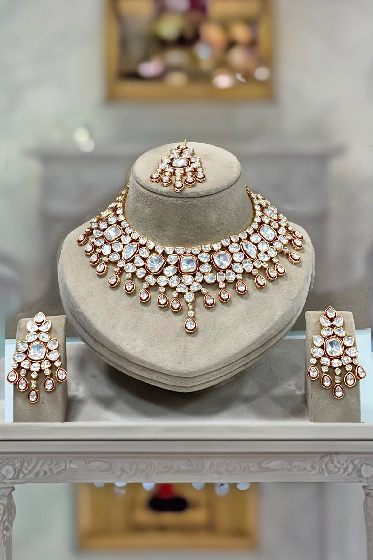 Luxury Kundan & Polki Choker Necklace Set