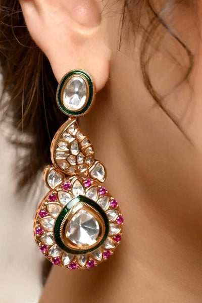 Luxury Ruby Kundan & Polki Choker Necklace Set | Bridal JewelryLuxury Ruby Kundan & Polki Choker Necklace Set | Bridal Jewelry