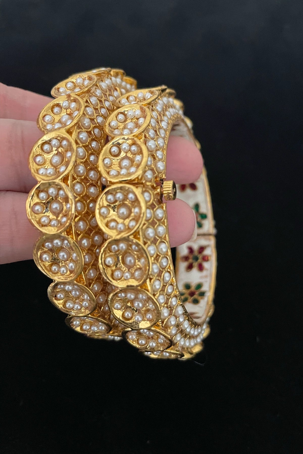 Buy Gold Plated Meenakari Bangle at PinkPhulkari California