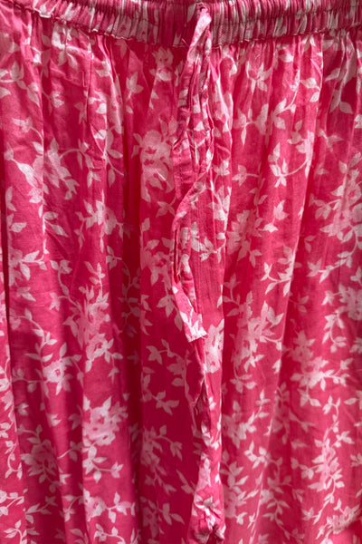 Buy Women's Pink Floral Print Lucknowi Tulip Pant Kurta SetBuy Women's Pink Floral Print Lucknowi Tulip Pant Kurta Set