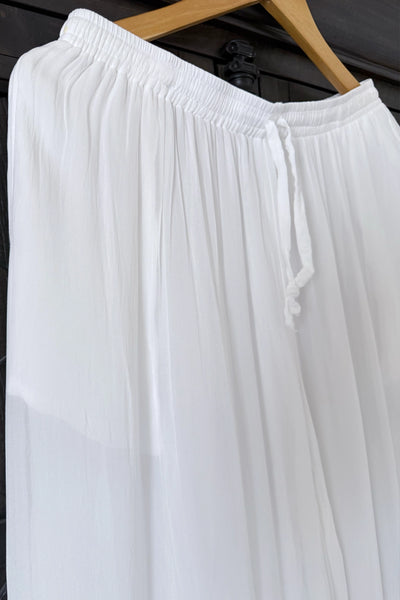 White Georgette Lucknowi Palazzo PantsWhite Georgette Lucknowi Palazzo Pants