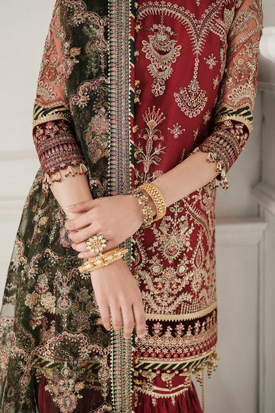 Maroon Embroidered Designer Gharara Style SuitMaroon Embroidered Designer Gharara Style Suit