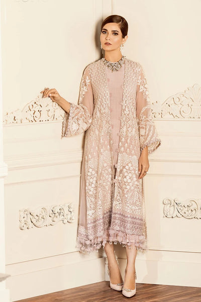 Buy Blush Pink Embroidered Chiffon Jacket Palazzo Set at PinkPhulkari